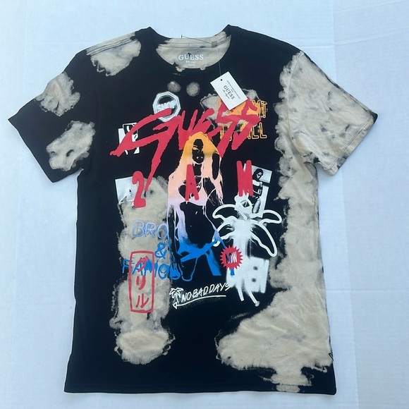 New GUESS Slim fit Graphic Tee SZ S - Picture 2 of 12